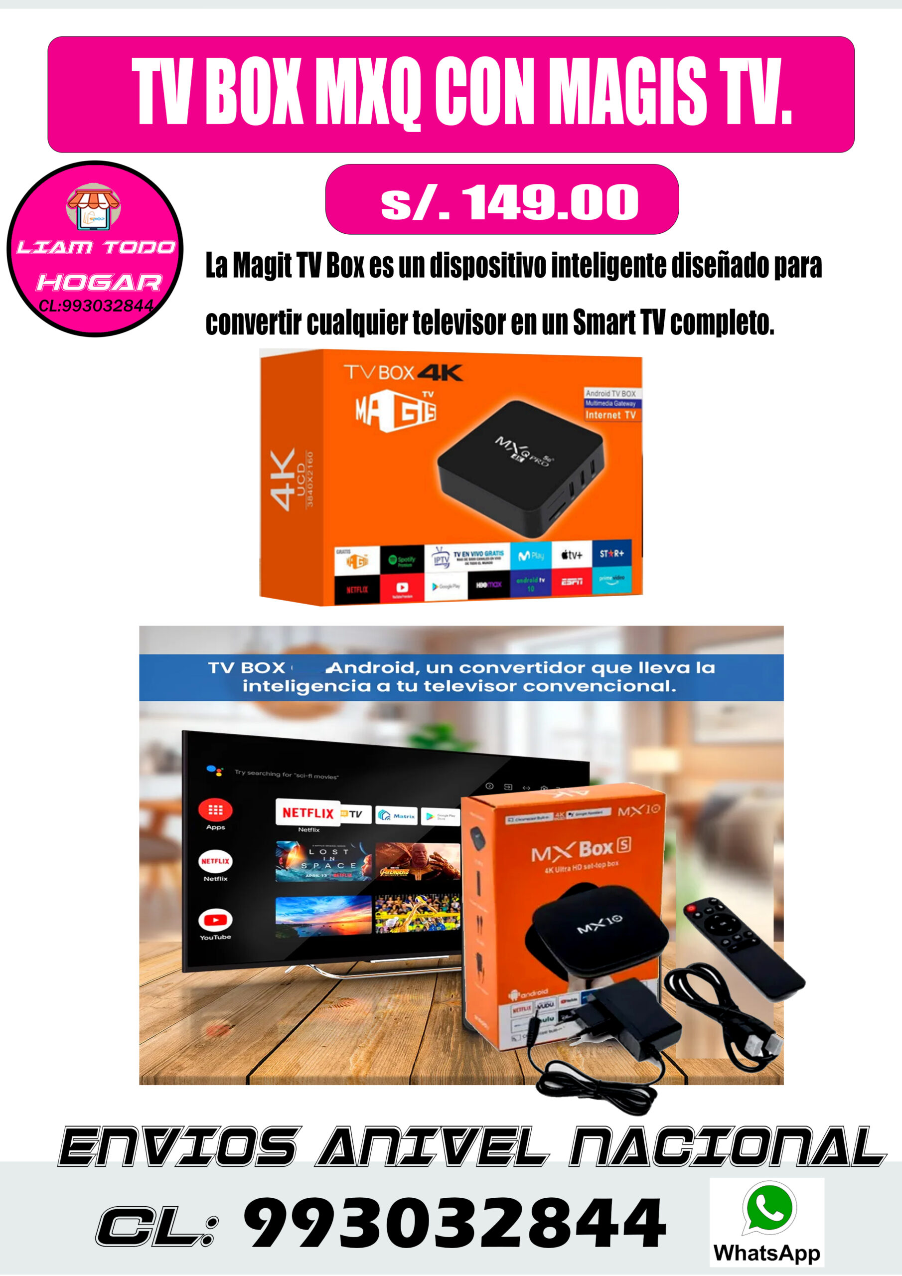 TV Box MXQ + Magis TV – Convierte tu Televisor en un Súper Smart TV